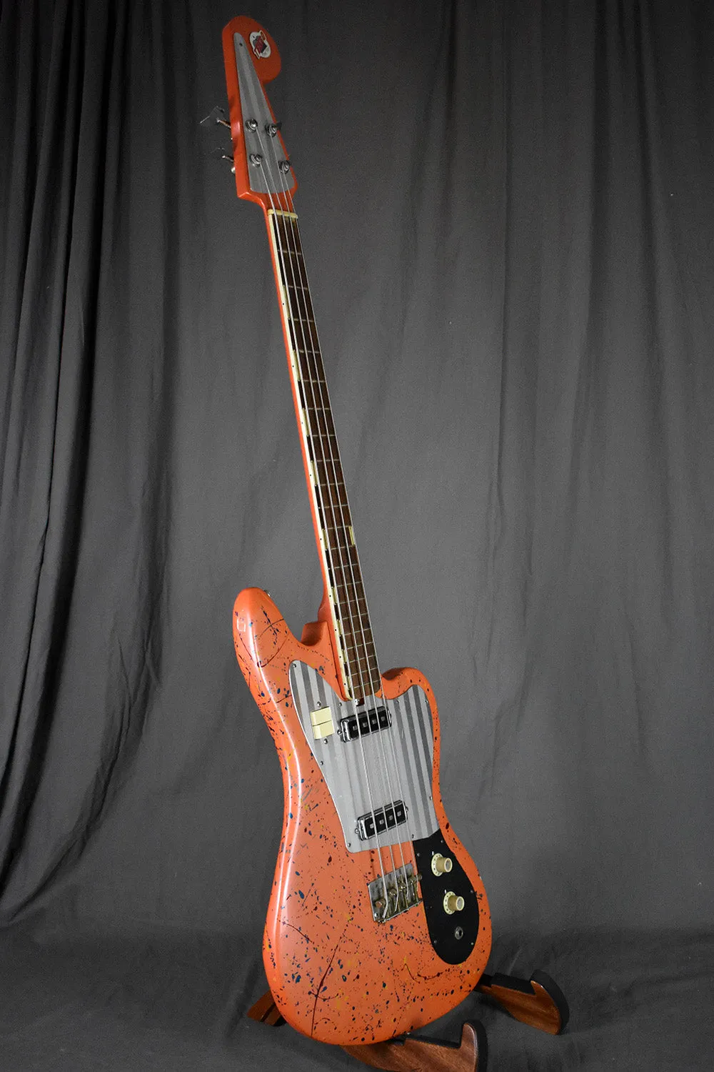 1960s Teisco Del Ray EB-200 Peach Splatter