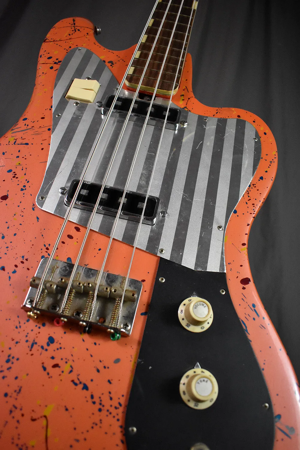 1960s Teisco Del Ray EB-200 Peach Splatter