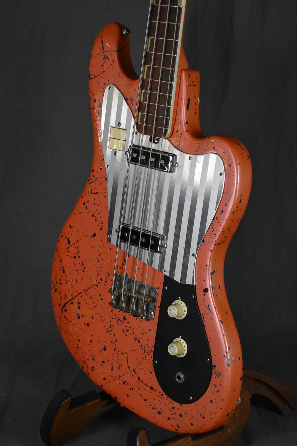 1960s Teisco Del Ray EB-200 Peach Splatter