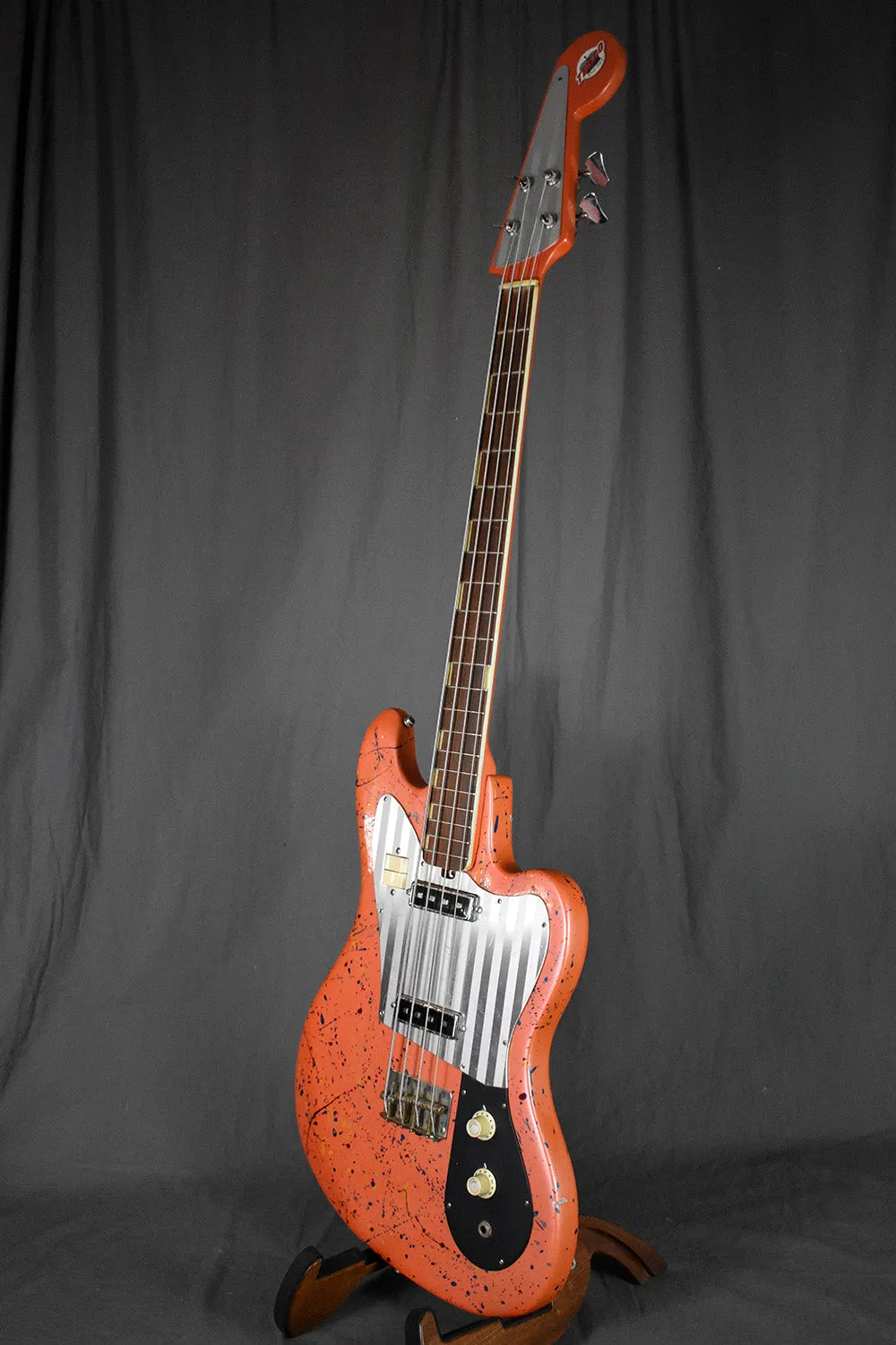 1960s Teisco Del Ray EB-200 Peach Splatter