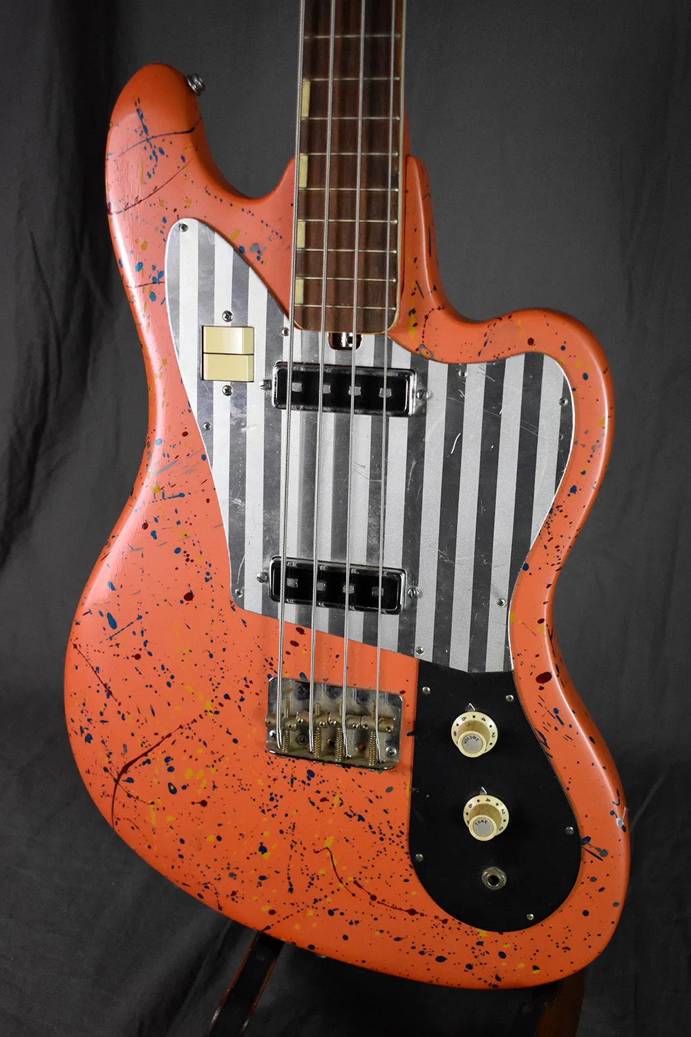 1960s Teisco Del Ray EB-200 Peach Splatter