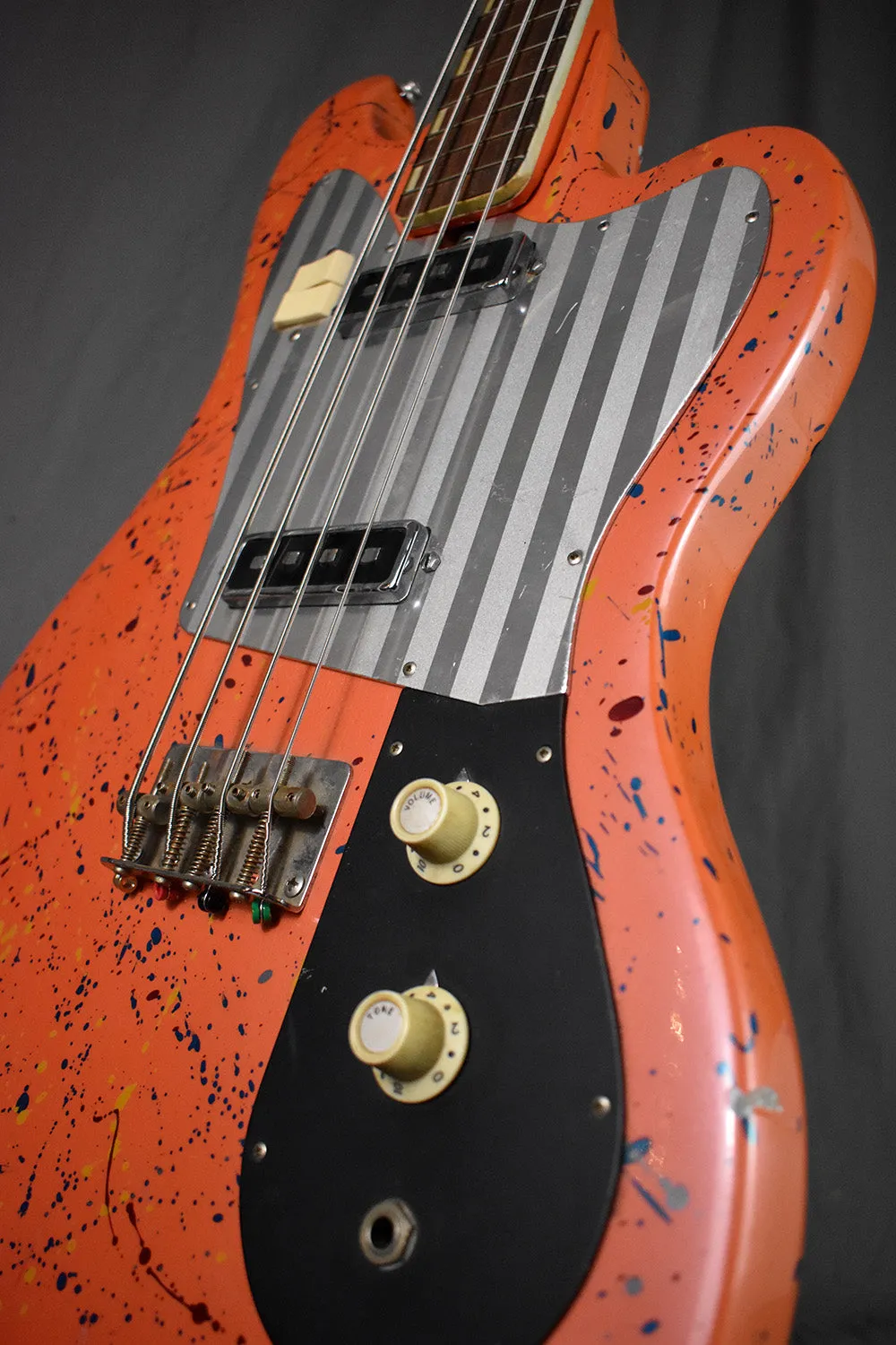 1960s Teisco Del Ray EB-200 Peach Splatter