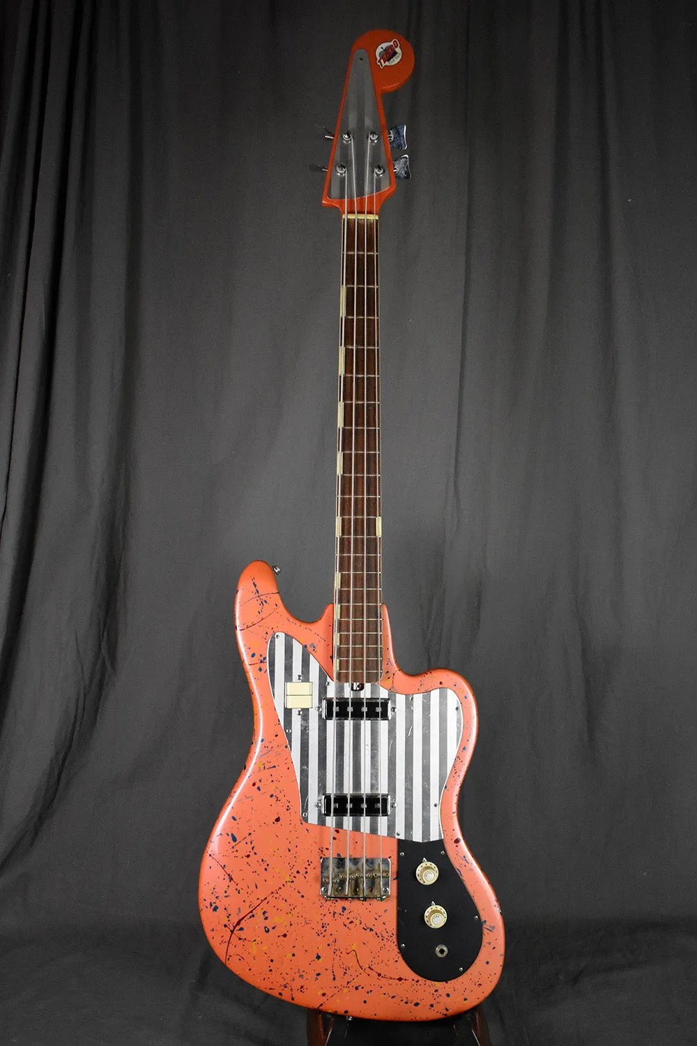 1960s Teisco Del Ray EB-200 Peach Splatter