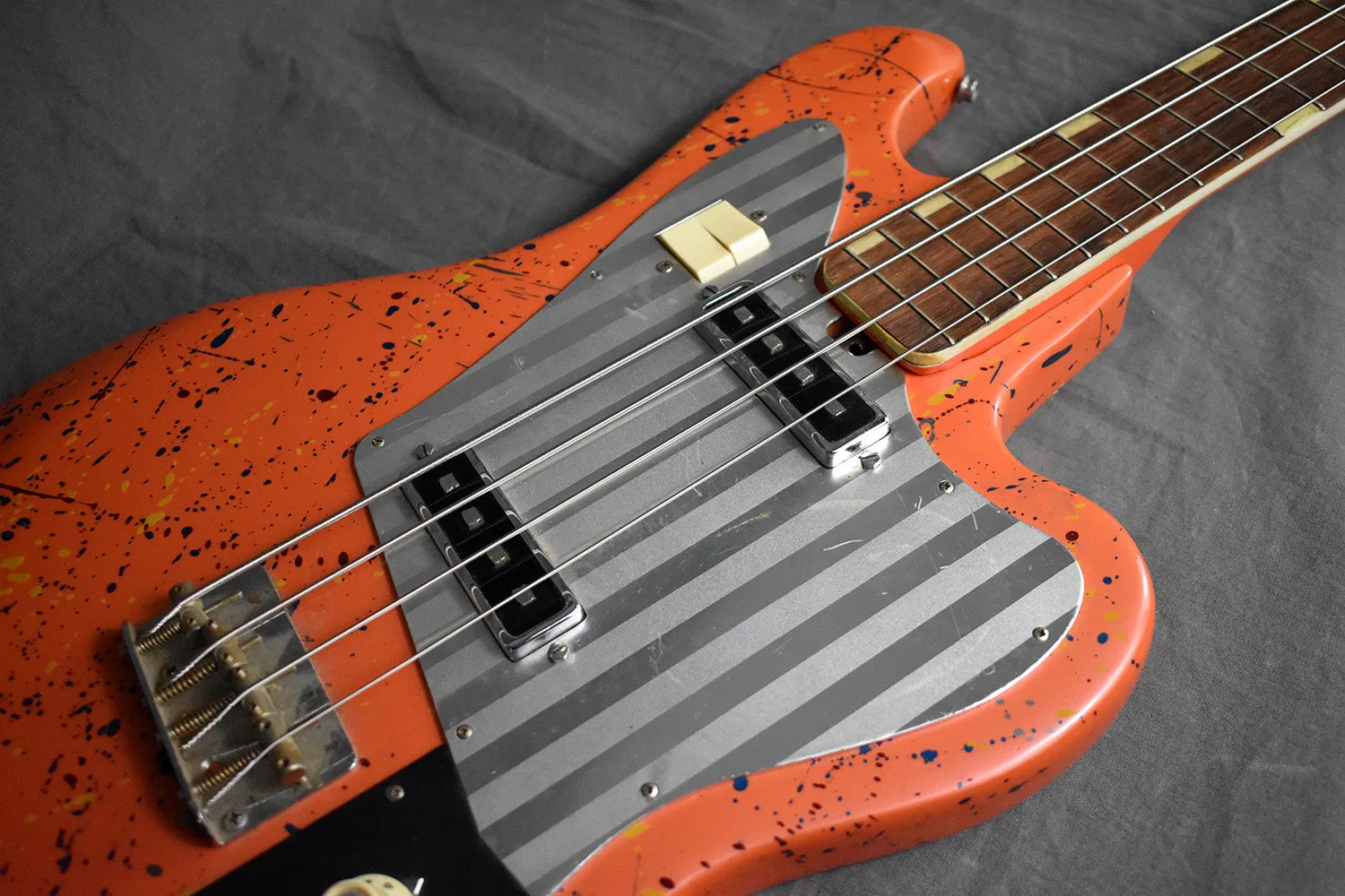 1960s Teisco Del Ray EB-200 Peach Splatter