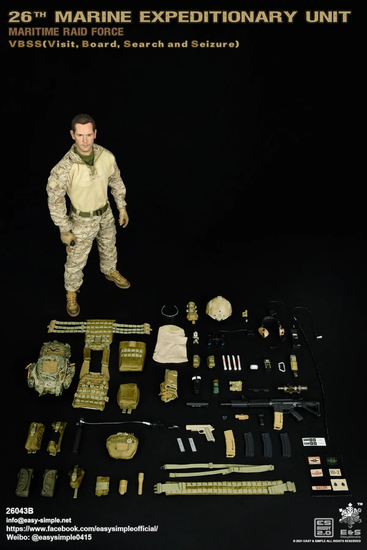 26th MEU VBSS - Complete Male Body w/Head Sculpt, Boots & Hands