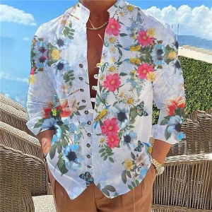 3D Printed Men's Floral Shirt with Vertigo Design - Vibrant Casual Comfort Fashion for All Ages