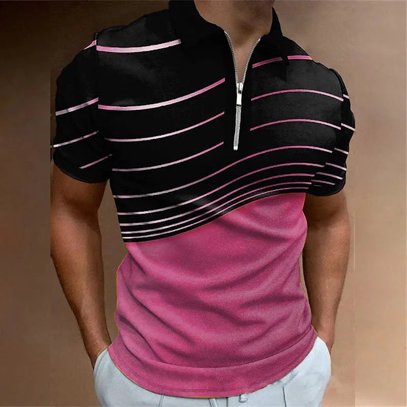 3D Printed Men's Polo Shirt - Vibrant Colors, Breathable Fabric, Versatile Wear