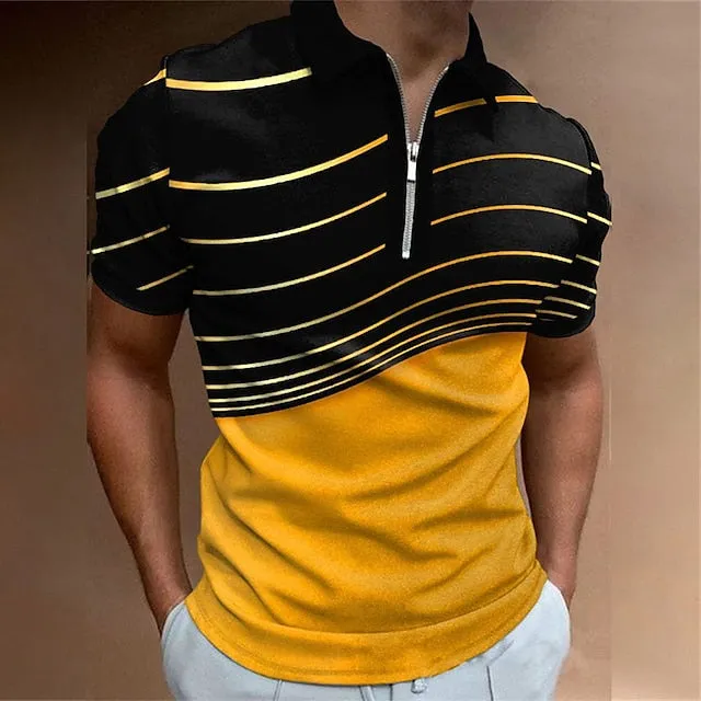 3D Printed Men's Polo Shirt - Vibrant Colors, Breathable Fabric, Versatile Wear