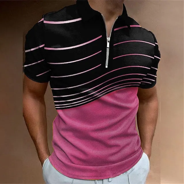 3D Printed Men's Polo Shirt - Vibrant Colors, Breathable Fabric, Versatile Wear