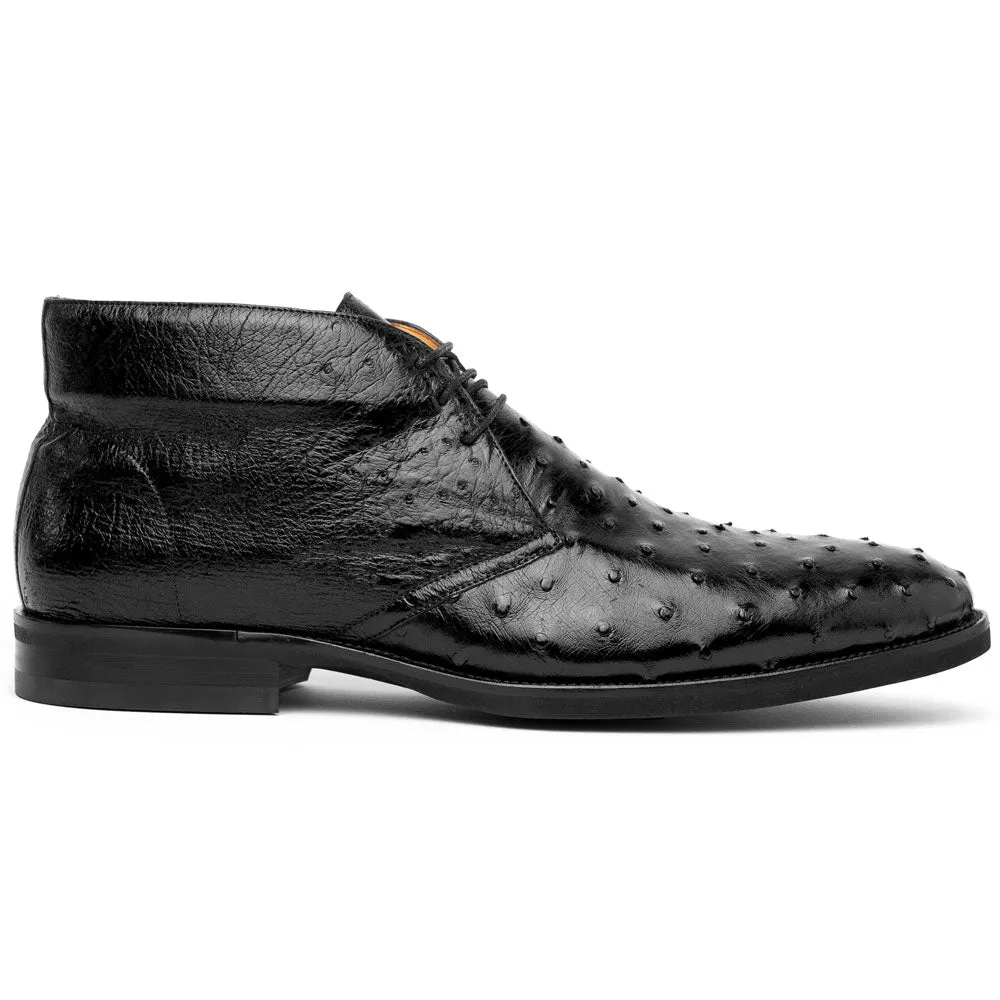 43-594-BLK MARCO Ostrich Quill Chukka Boot, Black