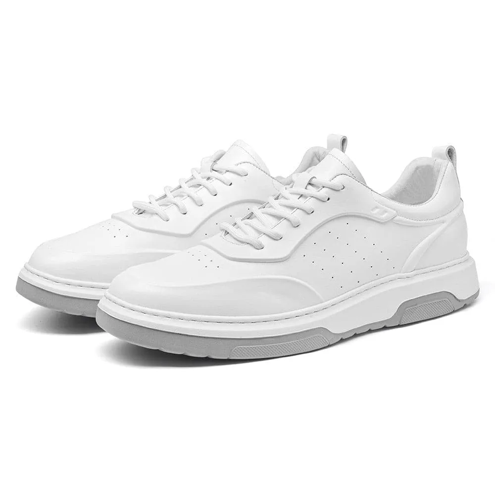 6 CM / 2.36 Inches  CMR CHAMARIPA Men's Elevator Sports Shoes - Low White Sneakers