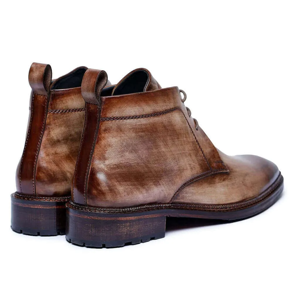 7 CM / 2.76 Inches Taller - CMR CHAMARIPA  Elevated Boots For Men - Classic Height Increasing Chukka Bootswooden