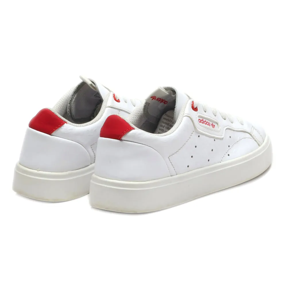 Adidas Low-Top Sneakers Leather White Colour For Women