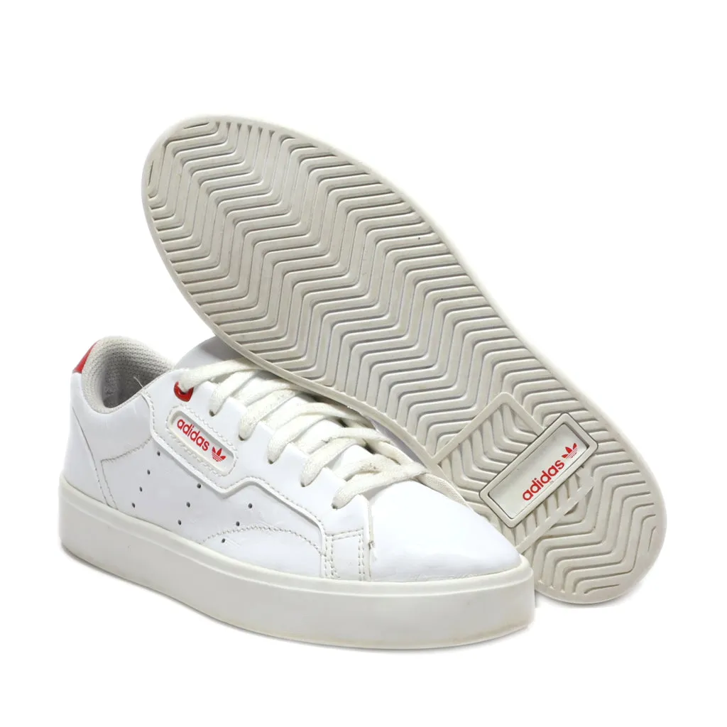 Adidas Low-Top Sneakers Leather White Colour For Women