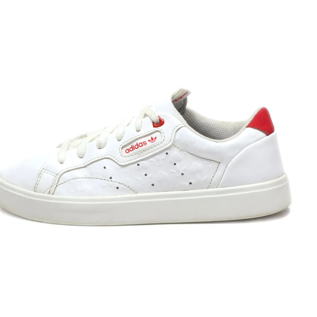 Adidas Low-Top Sneakers Leather White Colour For Women