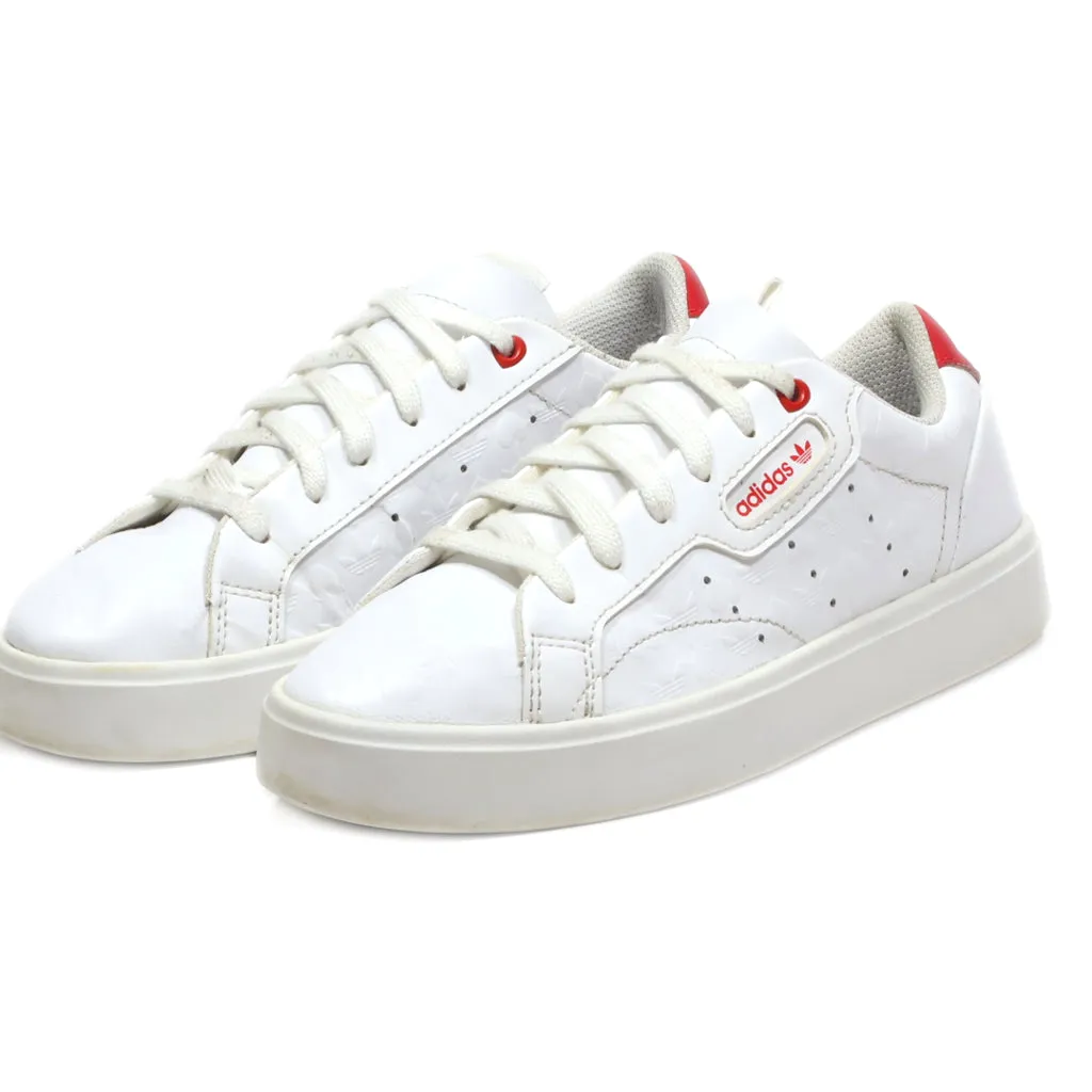 Adidas Low-Top Sneakers Leather White Colour For Women