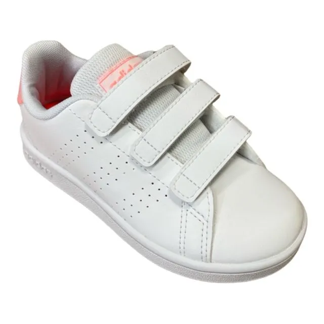 Adidas sneakers bassa da bambina con strappo Advantage C GW0453 white-light pink