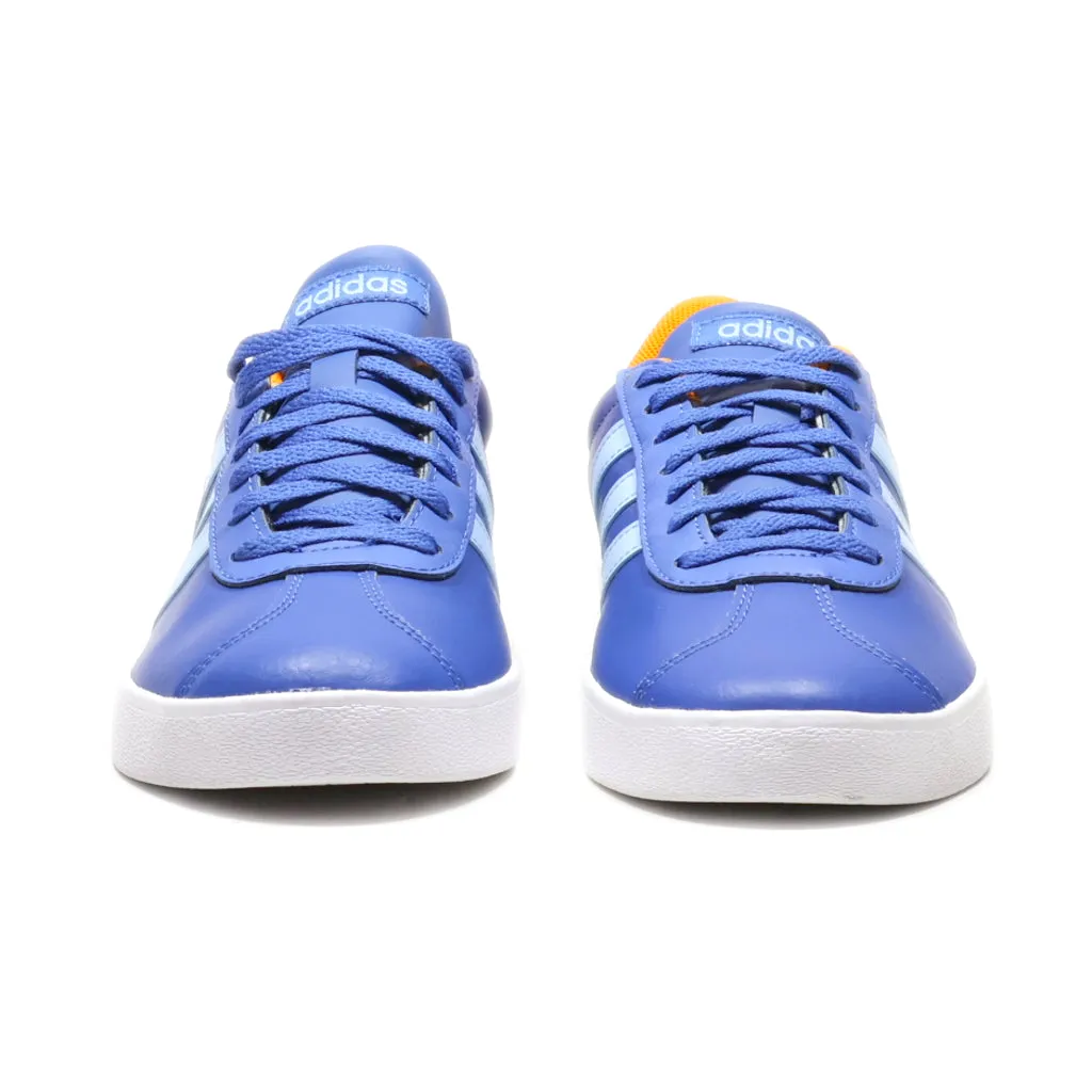 Adidas Vl Court 2.0 Low-Top Sneakers Leather Blue Colour For Men