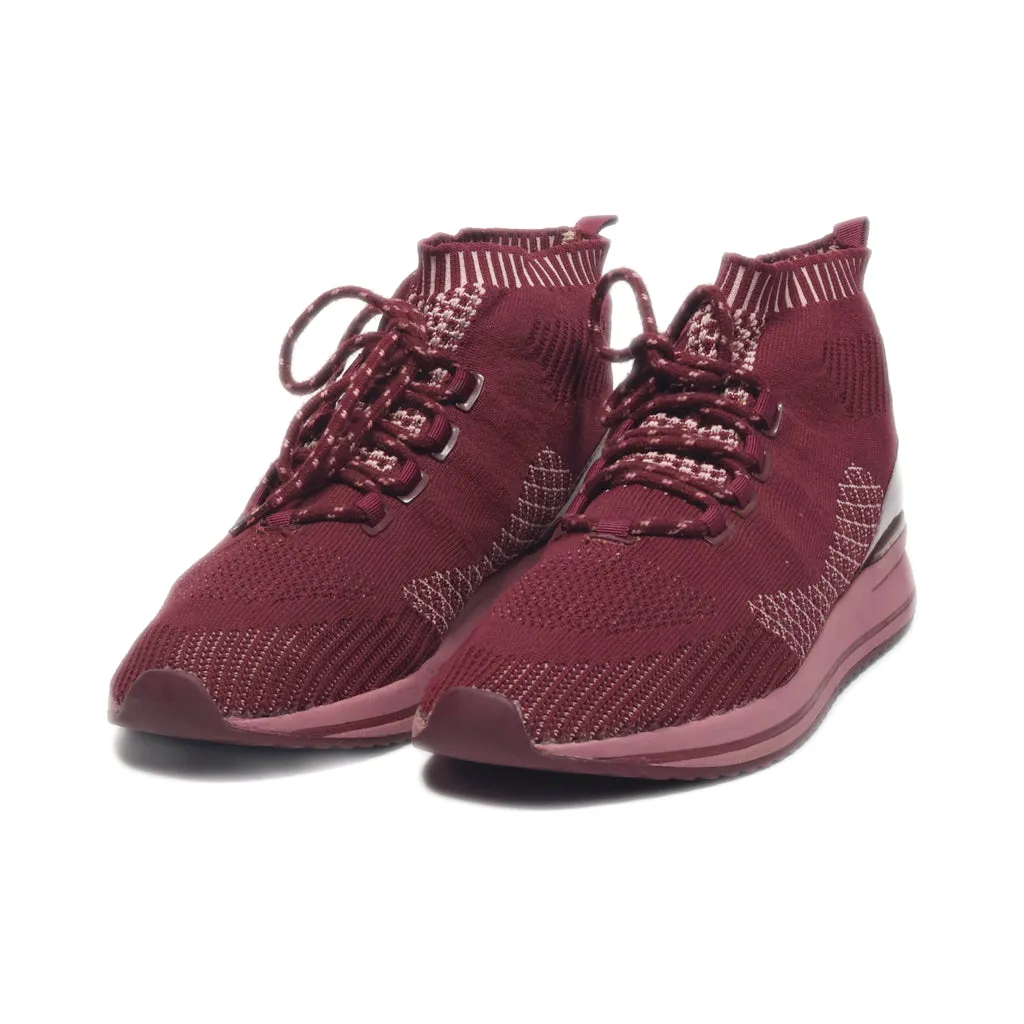 Aldo Ankle Boots Leather Maroon Colour For Women