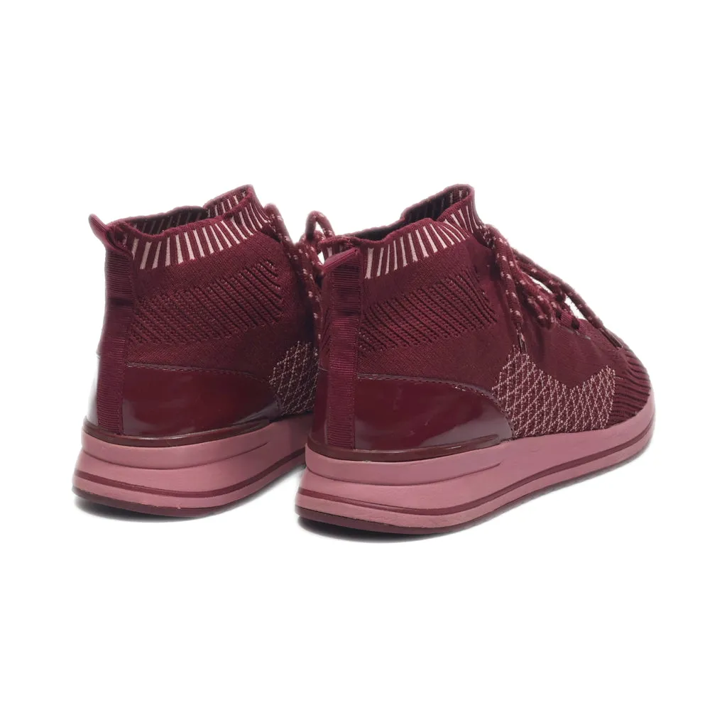 Aldo Ankle Boots Leather Maroon Colour For Women