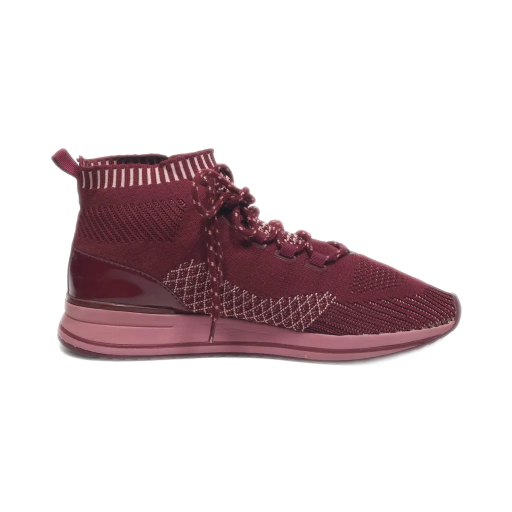 Aldo Ankle Boots Leather Maroon Colour For Women