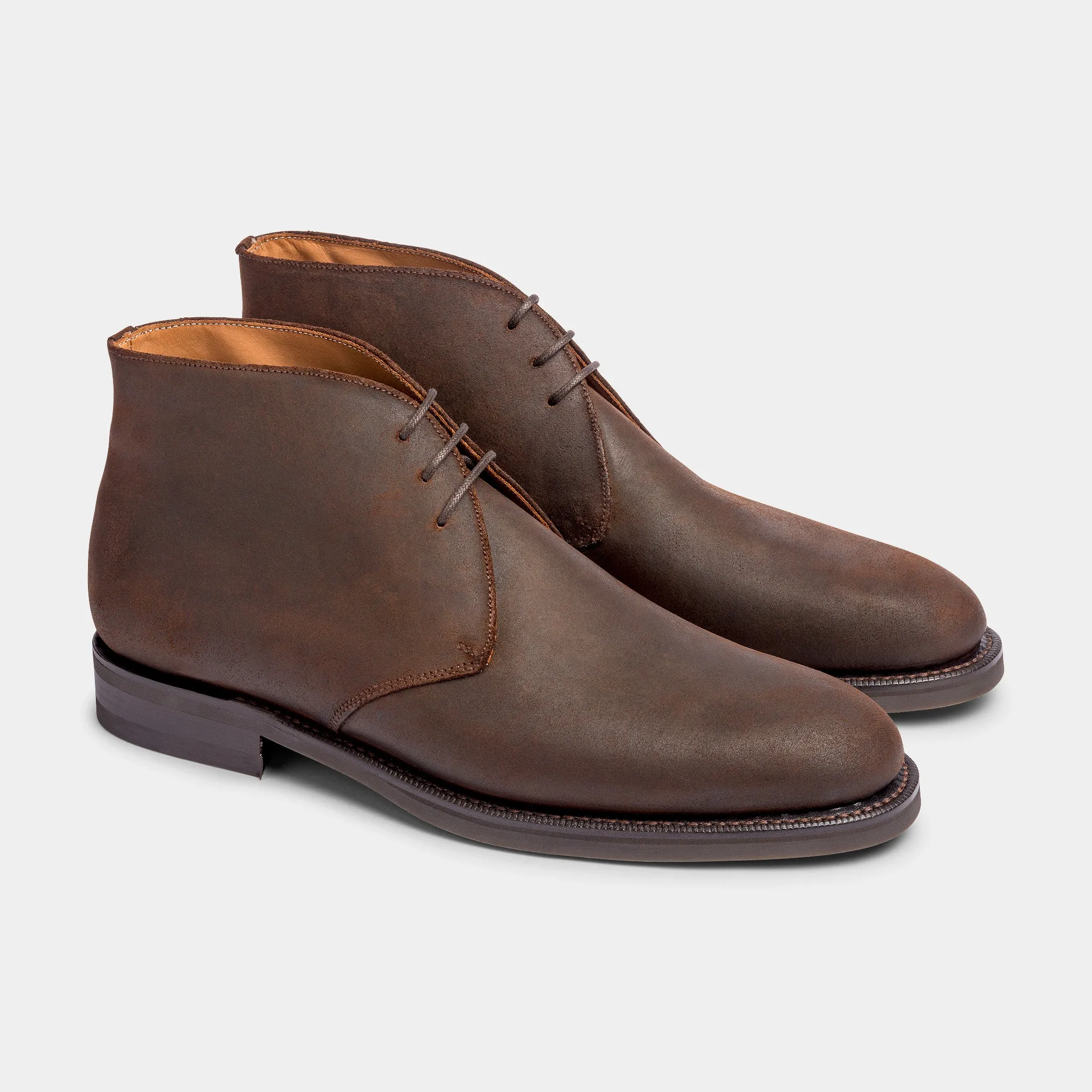 Ambly Chukka Brown Waxed Suede