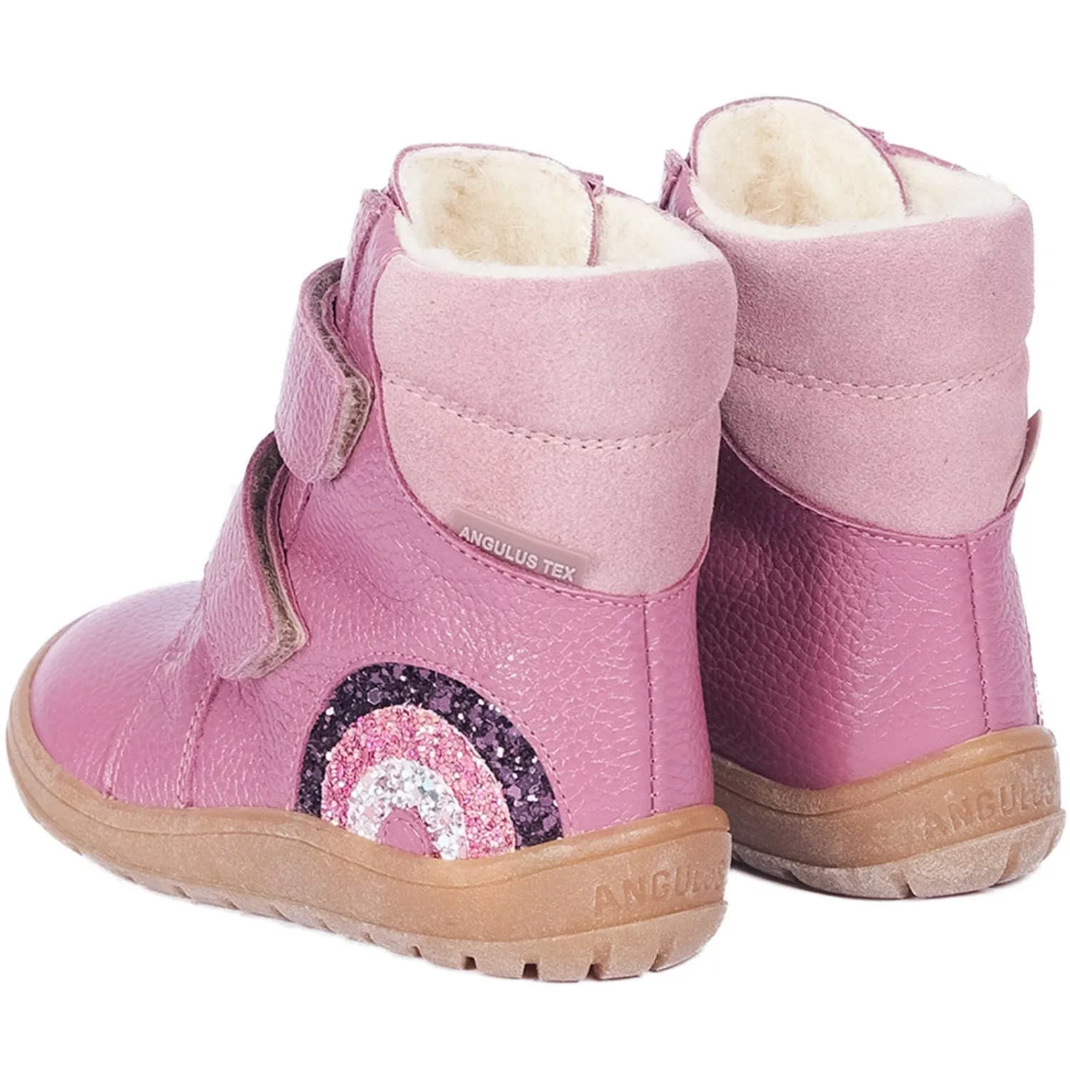 Angulus Heather/Mauve/Glitter Tex Boot with sparkling glitter rainbow