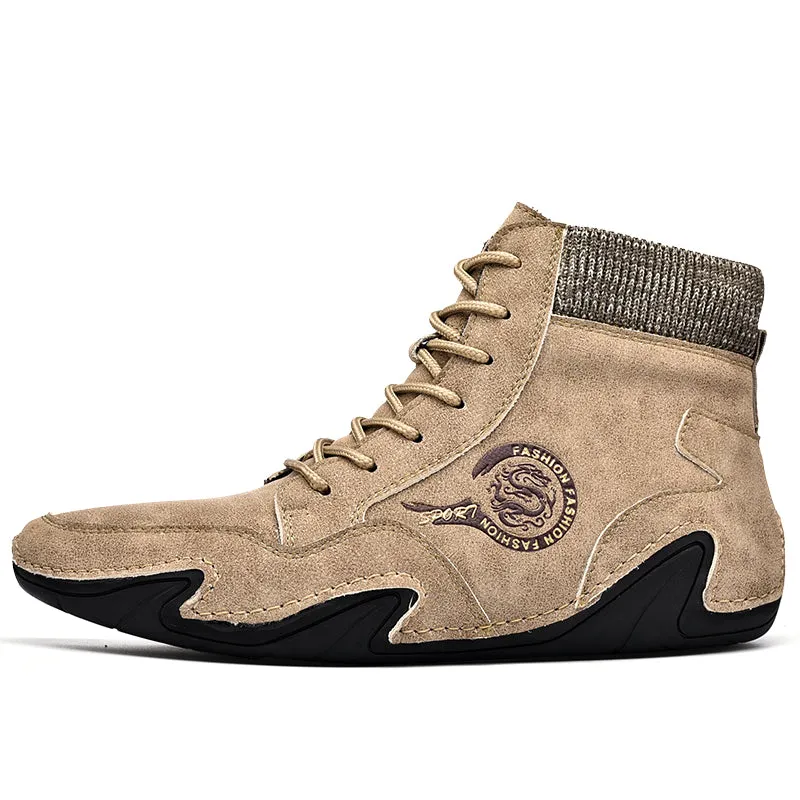 Ankle Chukka Boots Vintage Hand Stitching Comfort Driving Shoes  | 88966