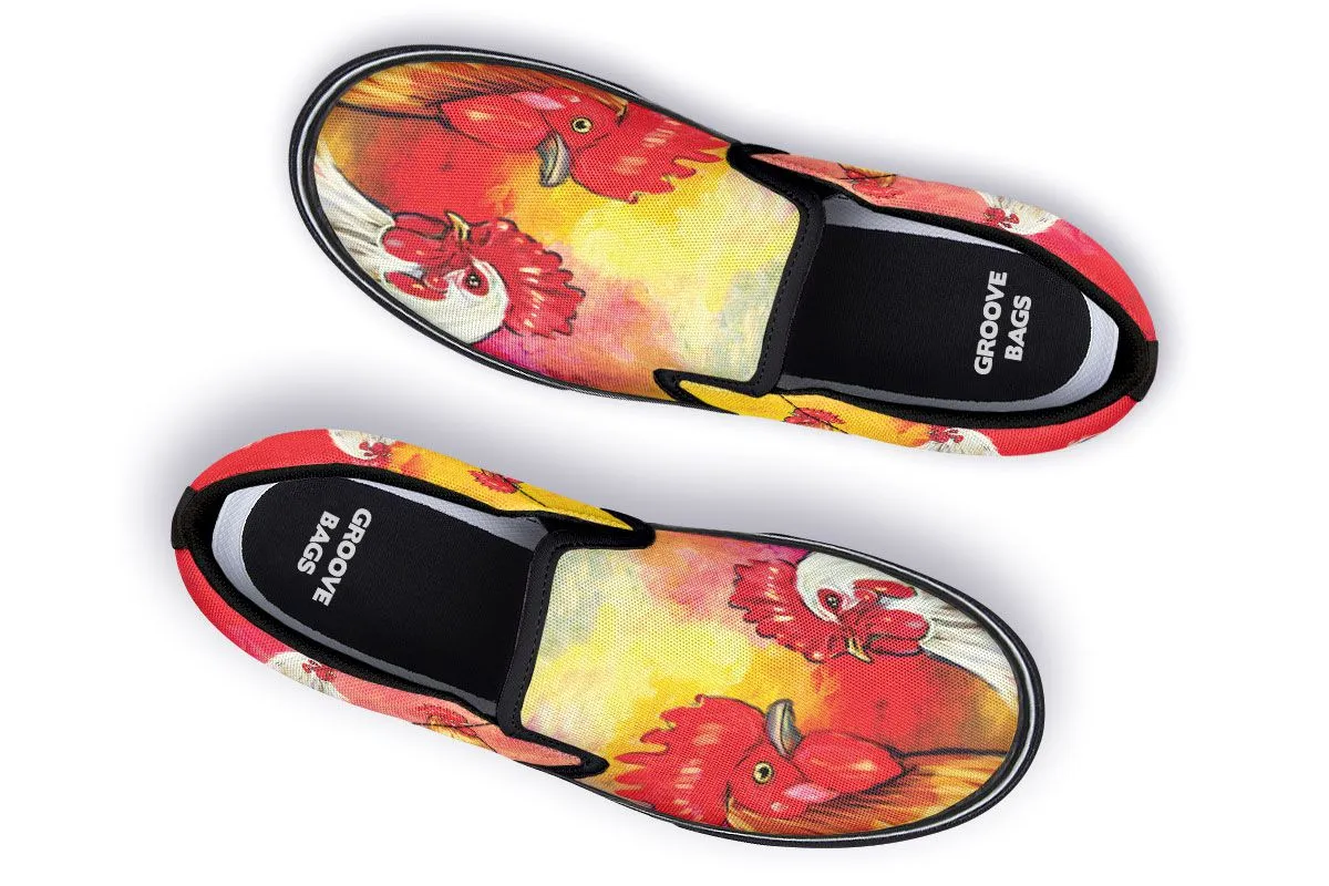 Artistic Rooster Slip-On Shoes