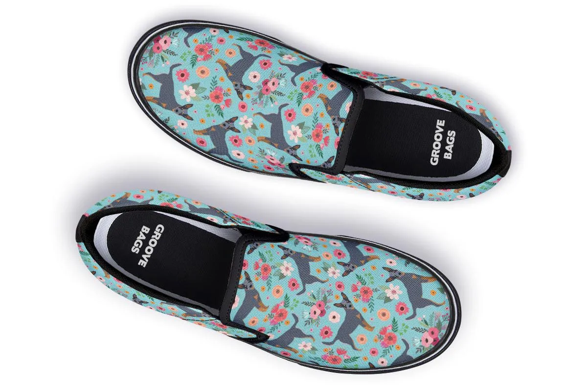 Australian Cattle Dog Flower Slip-On Shoes