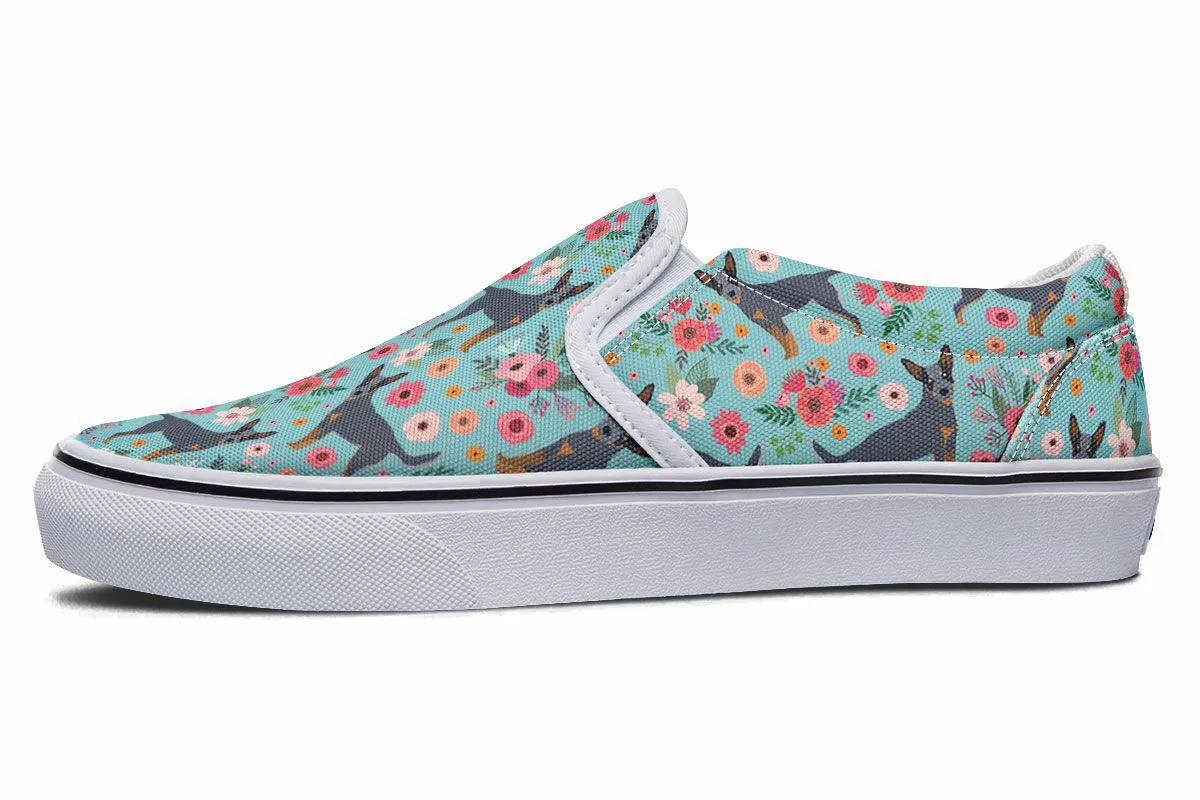 Australian Cattle Dog Flower Slip-On Shoes