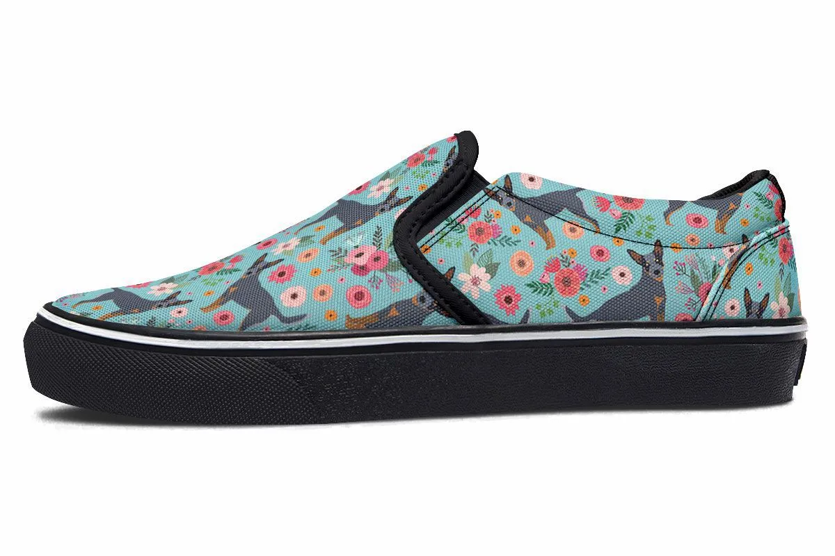 Australian Cattle Dog Flower Slip-On Shoes