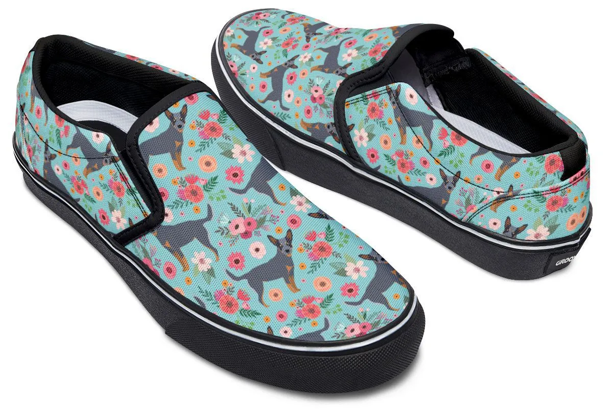 Australian Cattle Dog Flower Slip-On Shoes