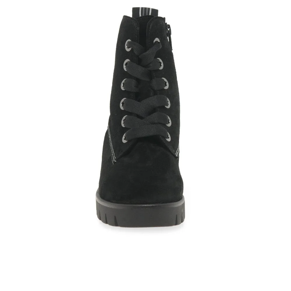 Baccara Black Suede Ankle Boots