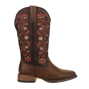 Bailey Vines Square Toe Embroidered Cowboy Boots