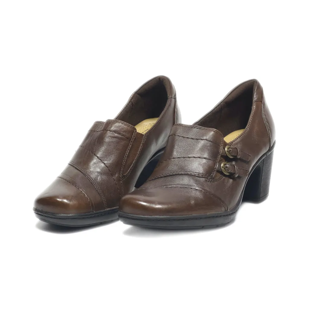 Bass Tonia Mid-Heel Shoes Leather Brown Colour For Women