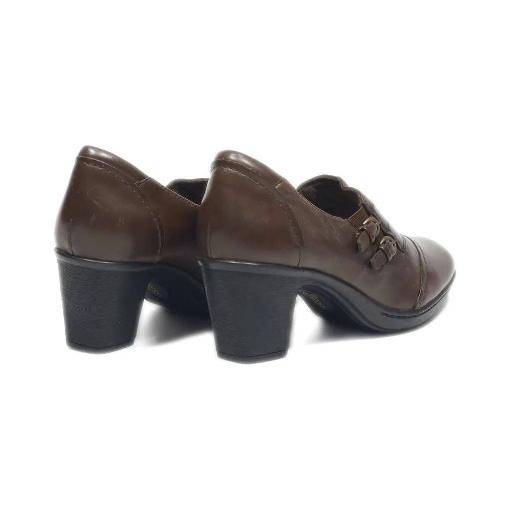 Bass Tonia Mid-Heel Shoes Leather Brown Colour For Women