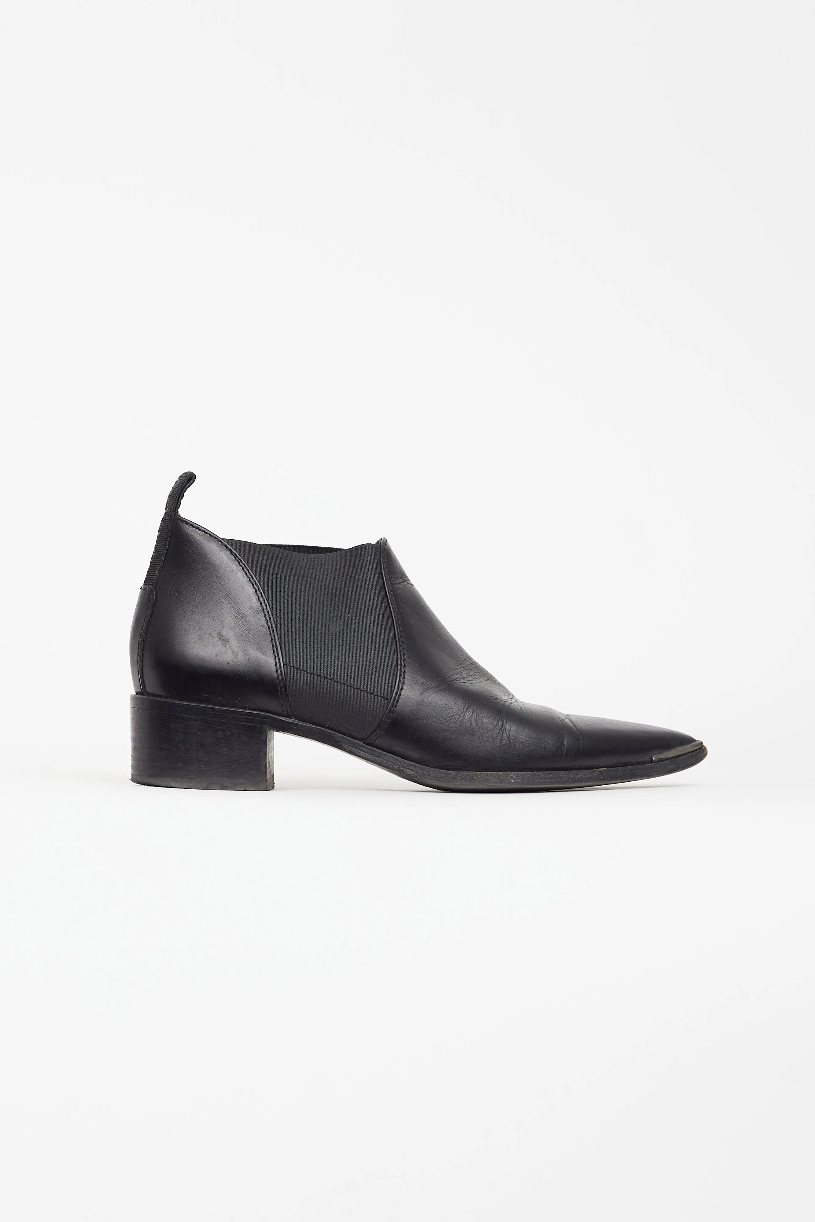 Black Leather Low Chelsea Boot