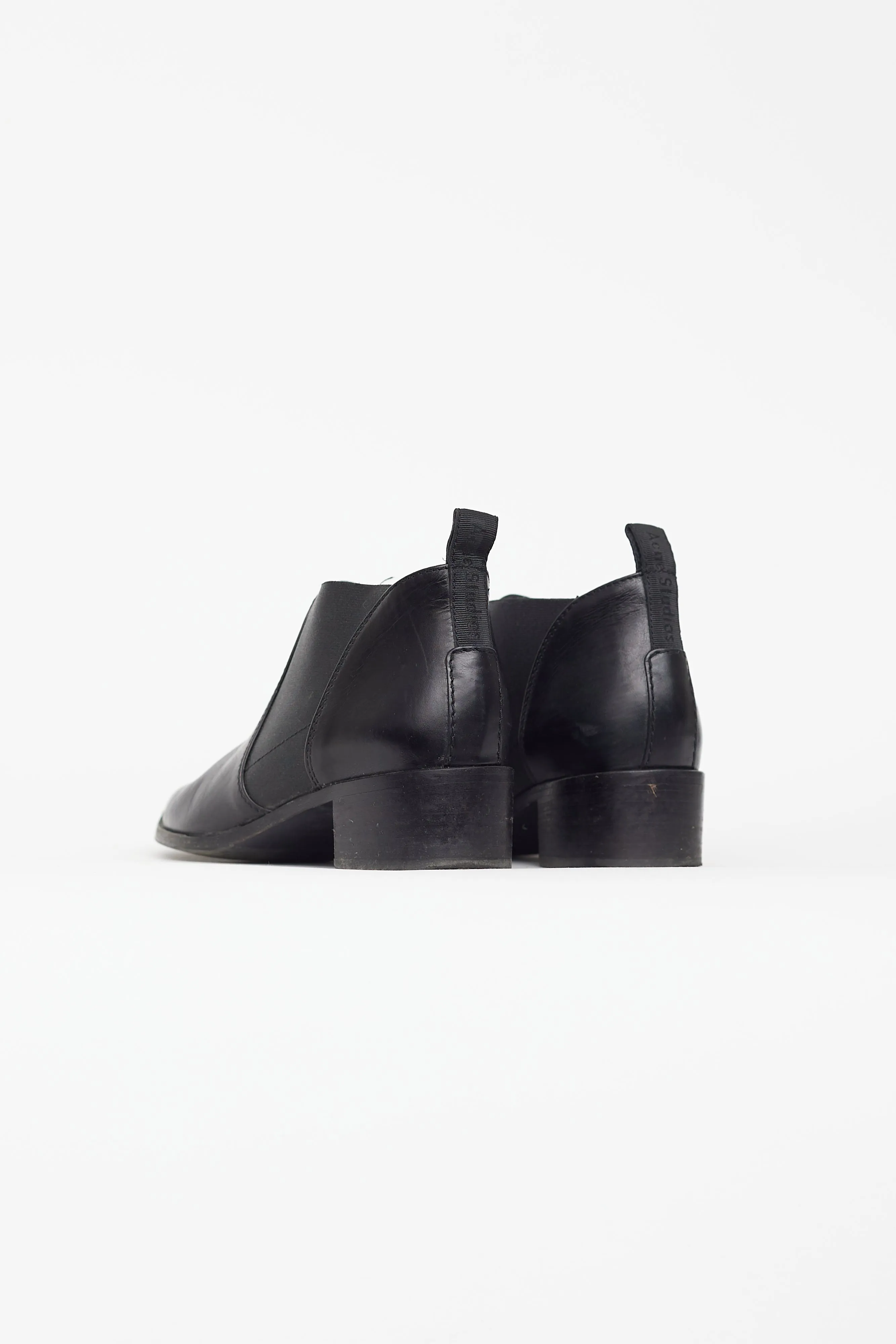 Black Leather Low Chelsea Boot