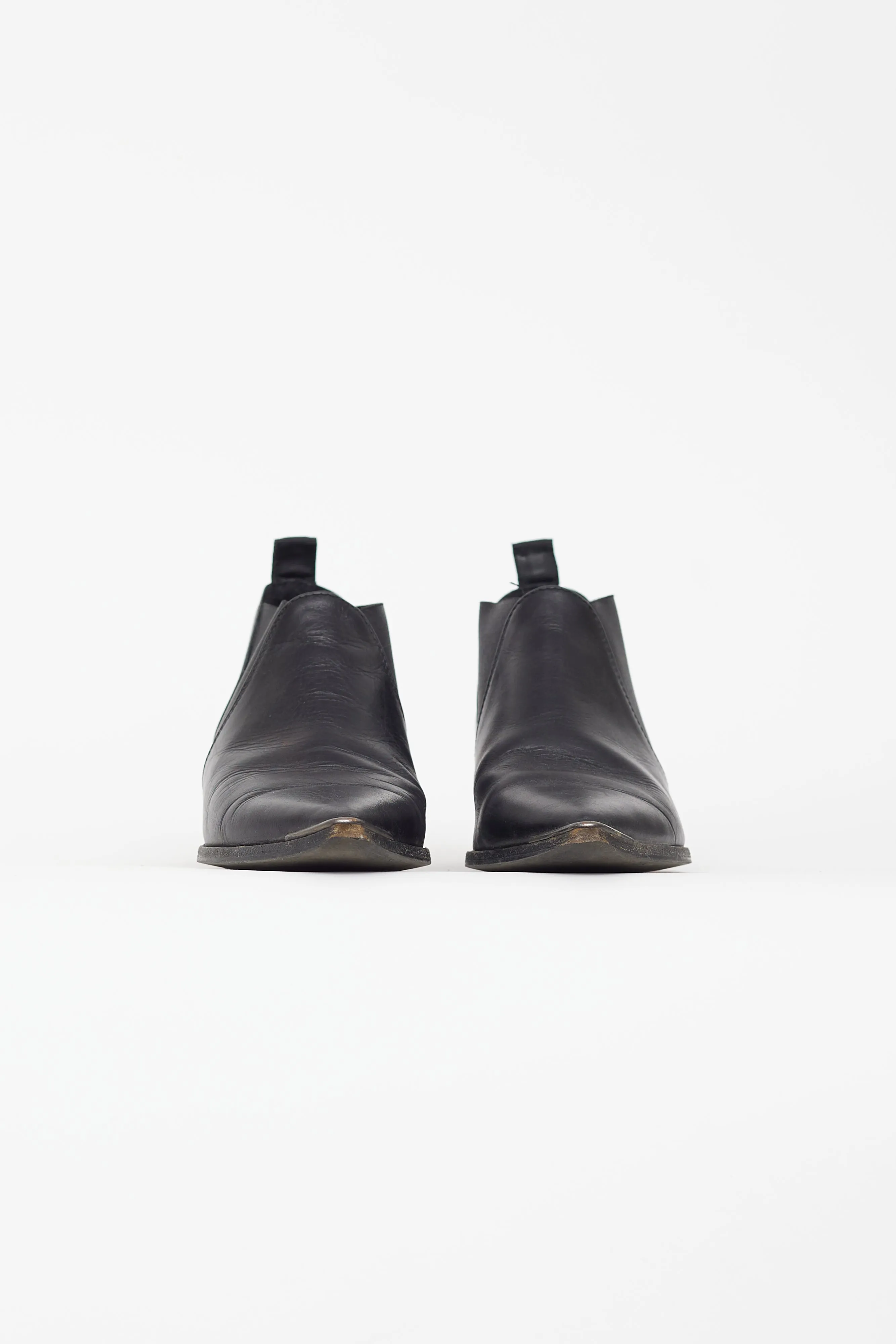 Black Leather Low Chelsea Boot