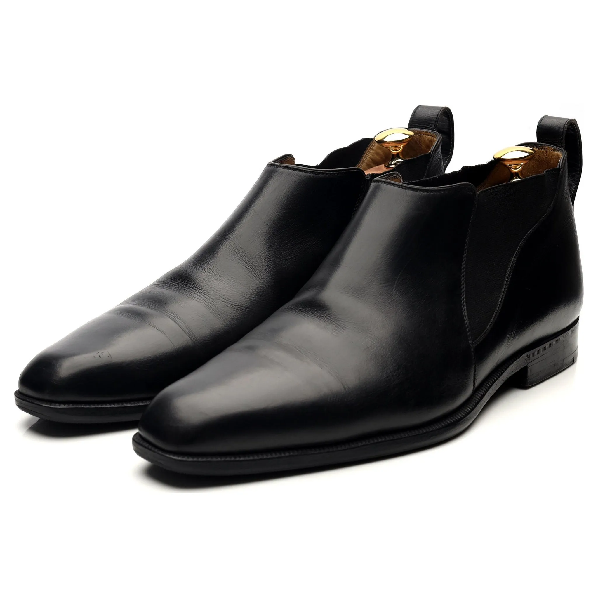 Black Leather Low Chelsea Boots UK 9.5