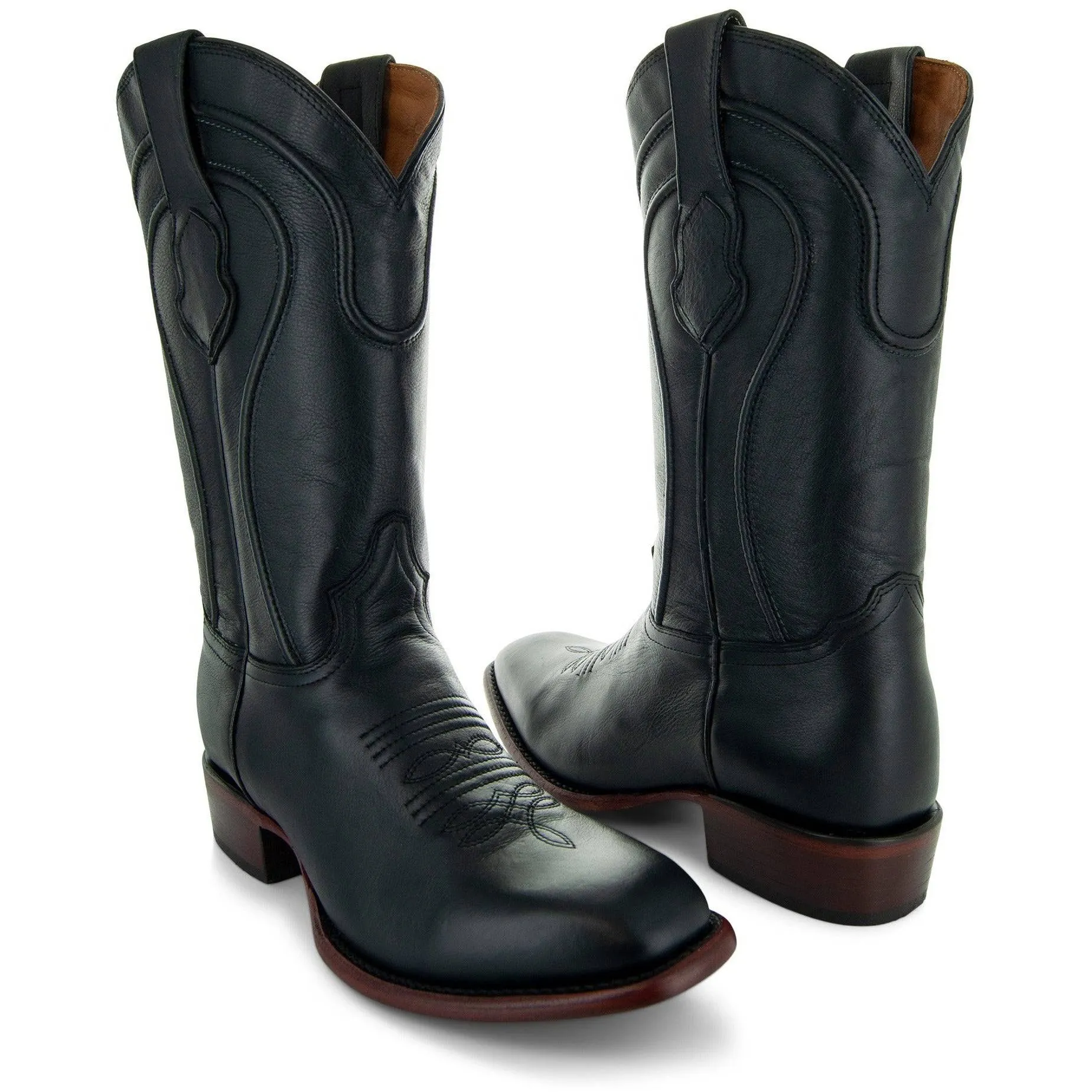 Black Square Toe Cowboy Boots | Men's Square Toe Boots (H9002)