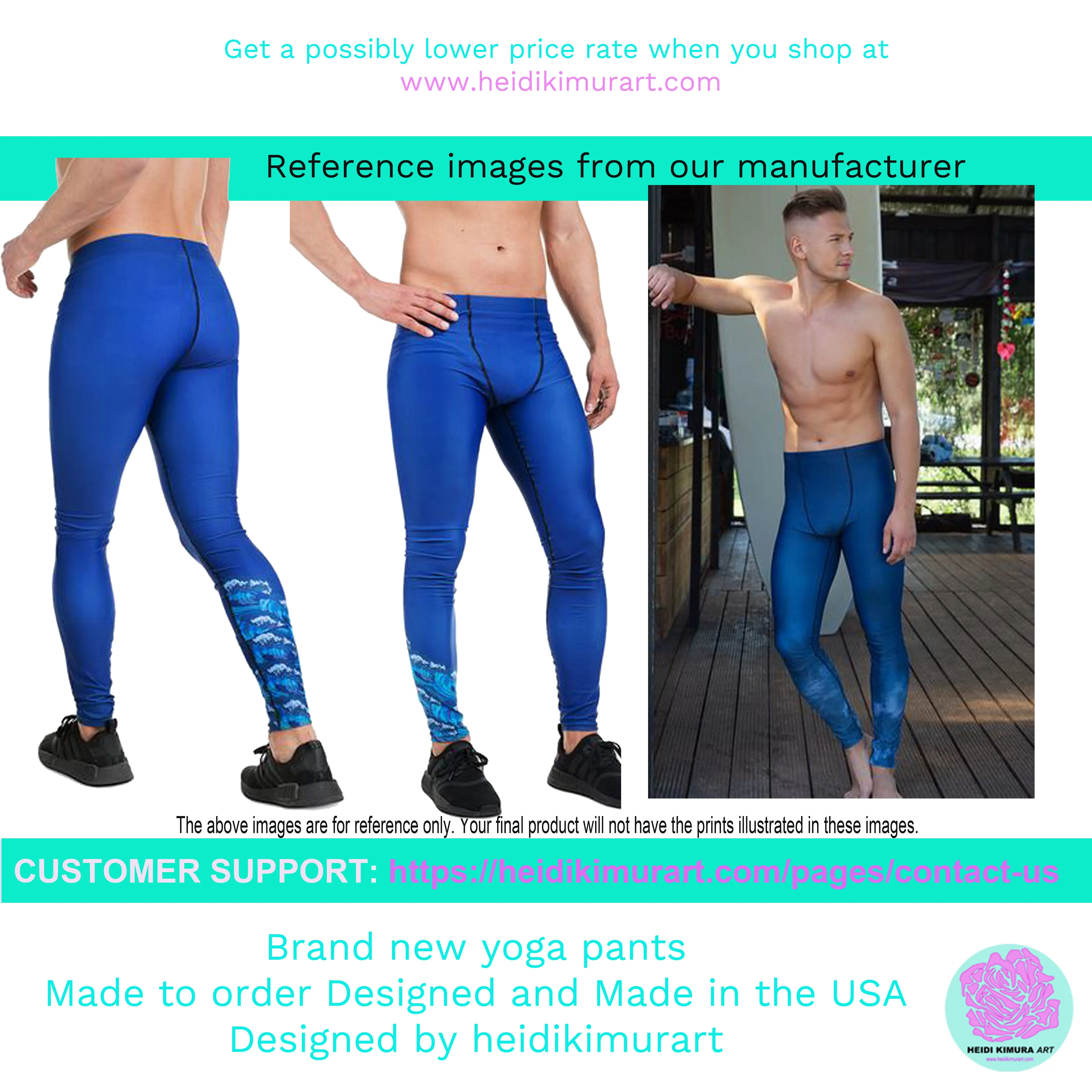 Blue Marble Men's Leggings, Abstract Print Sexy Workout Gym Run Tights Leggings Pants