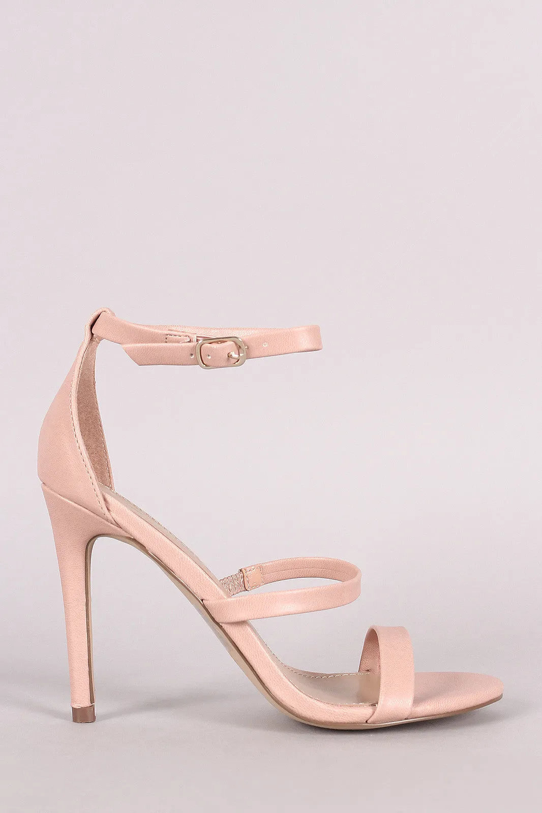 Breckelle Open Toe Triple-Strap Heels