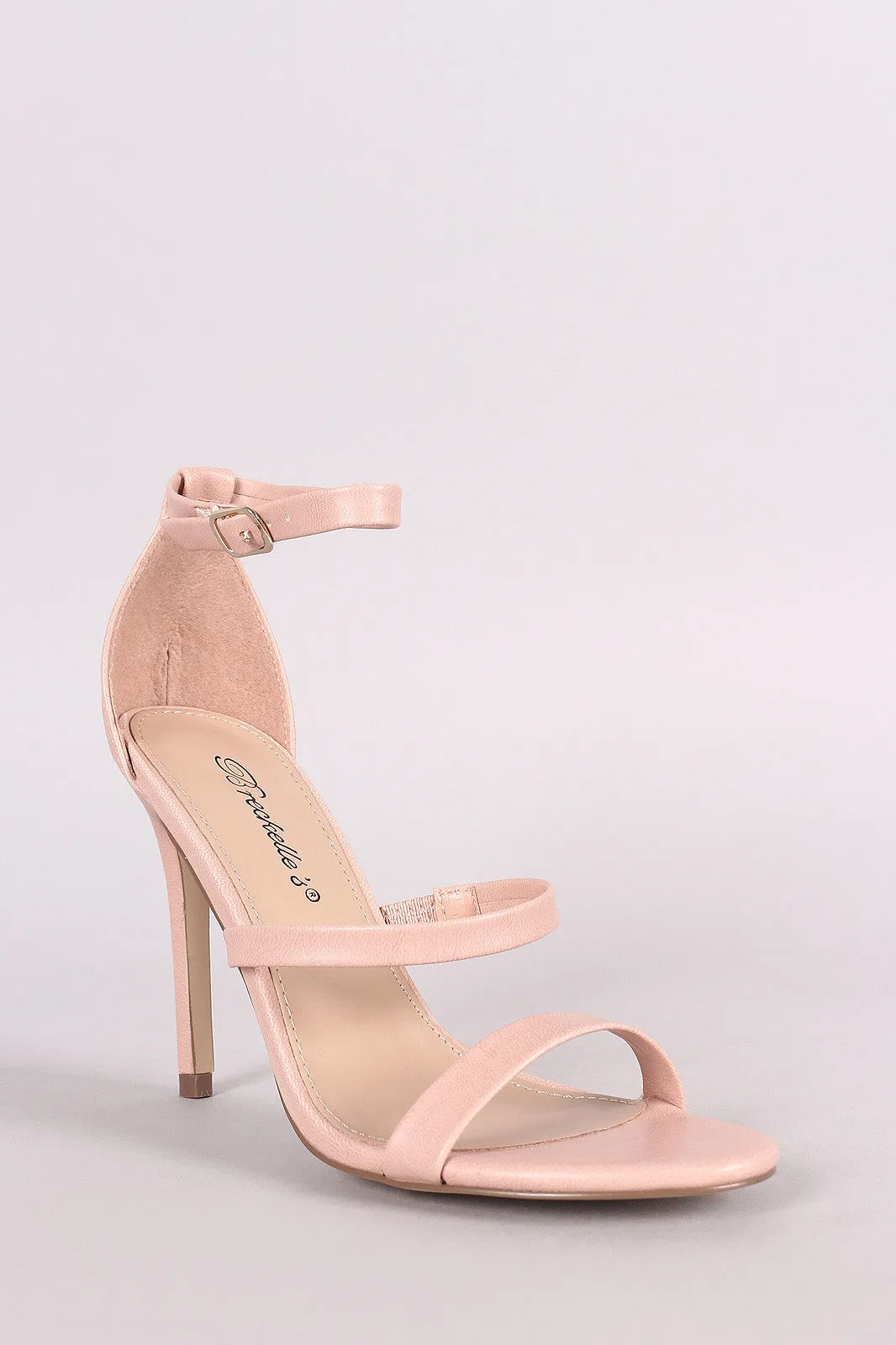 Breckelle Open Toe Triple-Strap Heels