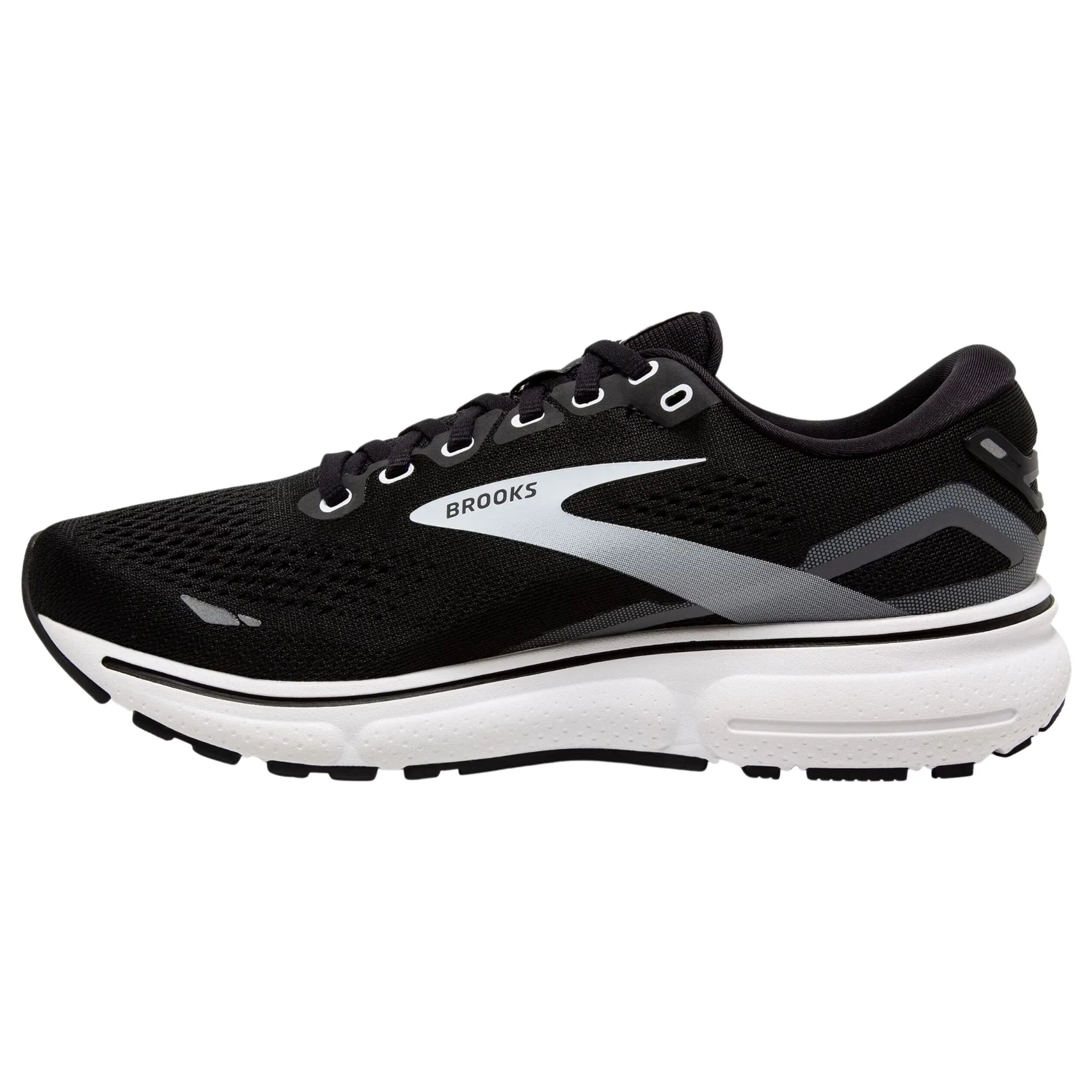 Brooks Men's 110393 012 Ghost 15 Black Blackened Pearl White Cushion Neutral Running Shoes