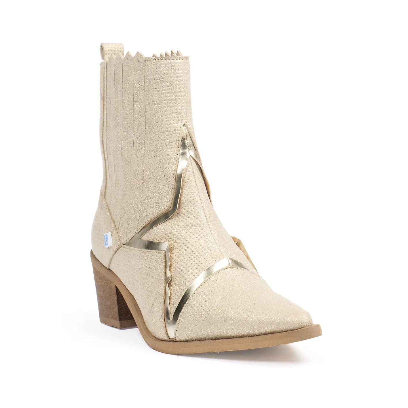 Bruma Cowboy Vegan Ankle Boots | Beige