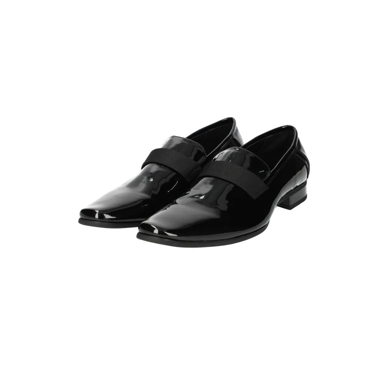 Calvin Klein Bernard Formal Slip Ons Patent Leather Black Colour For Men