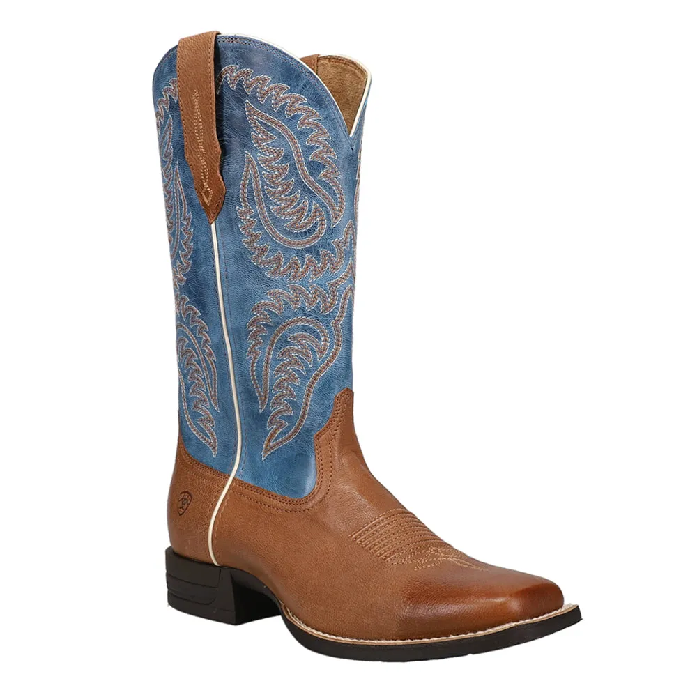 Cattle Caite Stretchfit Embroidery Square Toe Cowboy Boots