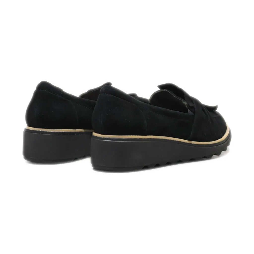 Clarks Loafers Suede Black Colour For Women